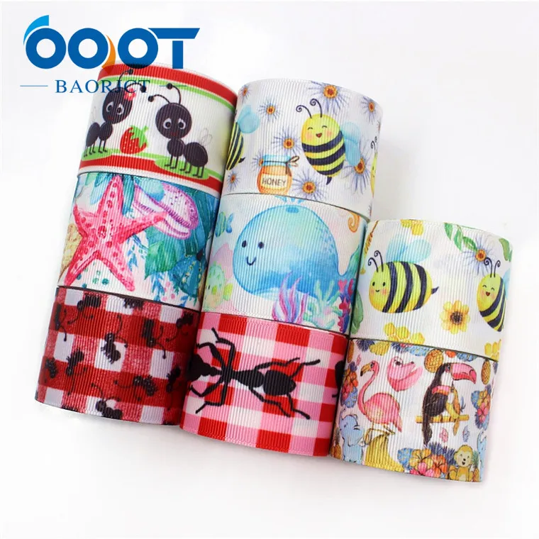 8 each one yards OOOT BAORJCT I-19411-945, 1-1/", 10 ярдов мультфильм тепловой передачи печатных корсажные ленты, лук крышка DIY аксессуары украшения - Цвет: 8 each one yards