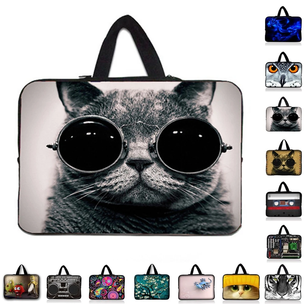 

Cute Cat Laptop Bag Tablet Sleeve Notebook Case For 7 9.7 11.6 13.3 14.4" 15.4 15.6 17.3 inch Computer For Asus HP Acer Lenovo
