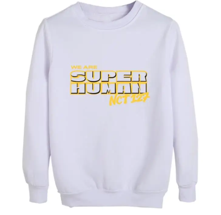 Худи флисовое с круглым вырезом и надписью we are superhuman|Женские толстовки свитшоты|