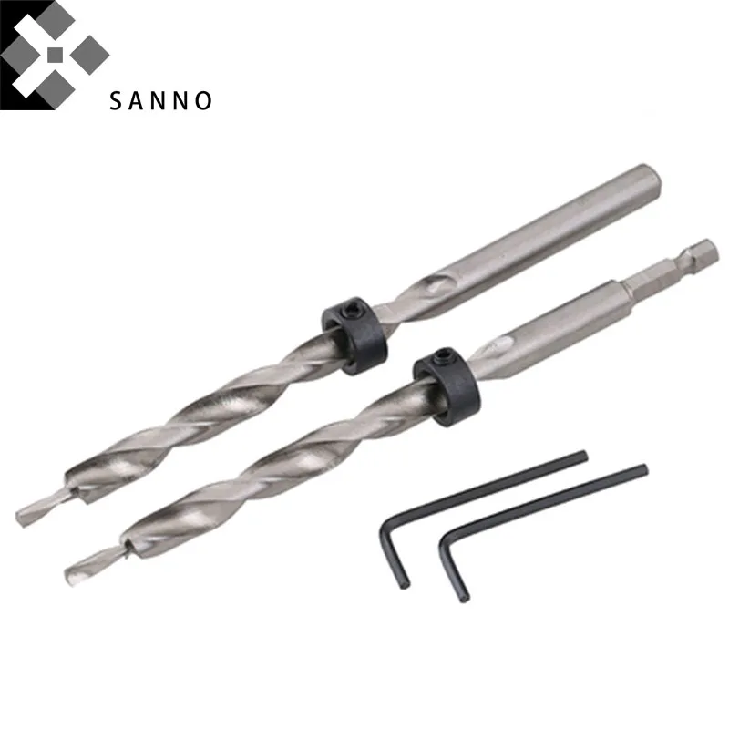 

HSS woodworking straight shank twist drill bit 9.5mm / 9mm round / hex shank replacement twist step drills