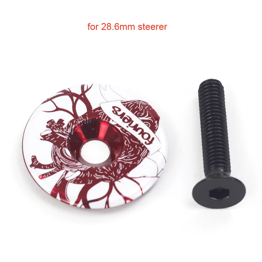 heart 28.6mm Fouriers велосипедная верхняя крышка для руля, велосипедная гарнитура, вилка, крышка 31,8 мм, 28,6 мм, 1 1/8 дюйма, запчасти для велосипеда 5 г - Цвет: heart 28.6mm