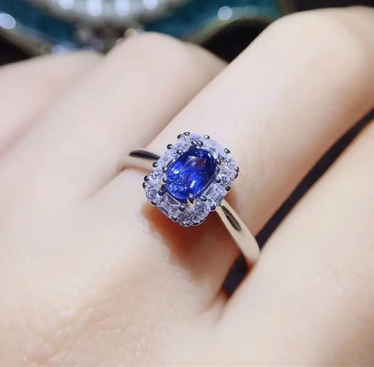 Женское кольцо с природным голубым сапфиром 0.6ct J8123106 | Украшения и аксессуары