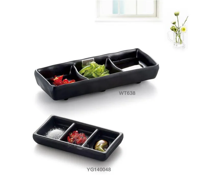 Черная тарелка стойкая к падению A5 посуда для горячего соуса YG140034|sauce plate|black