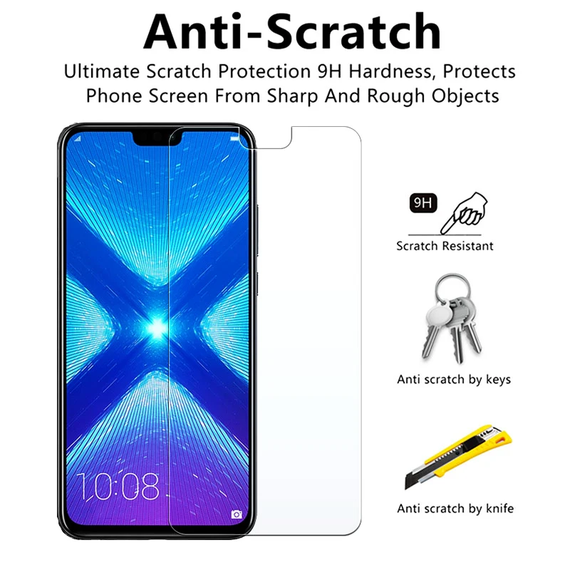 2 шт закаленное стекло на для huawei Honor 8X чехол протектор экрана Honor8 8C 8 Lite легкая