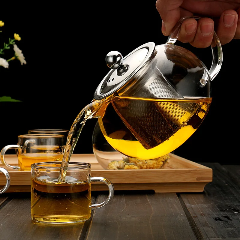 

Creative Transparent Glass Teapot Heat Kung Fu Tea Set Thick Glass Kettle Pure Handmade