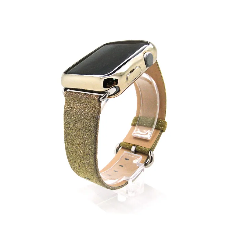 Цветной ремешок из ПУ кожи с блестками для Apple Watch 38 мм 42 iWatch Series 3 2 1 часов w