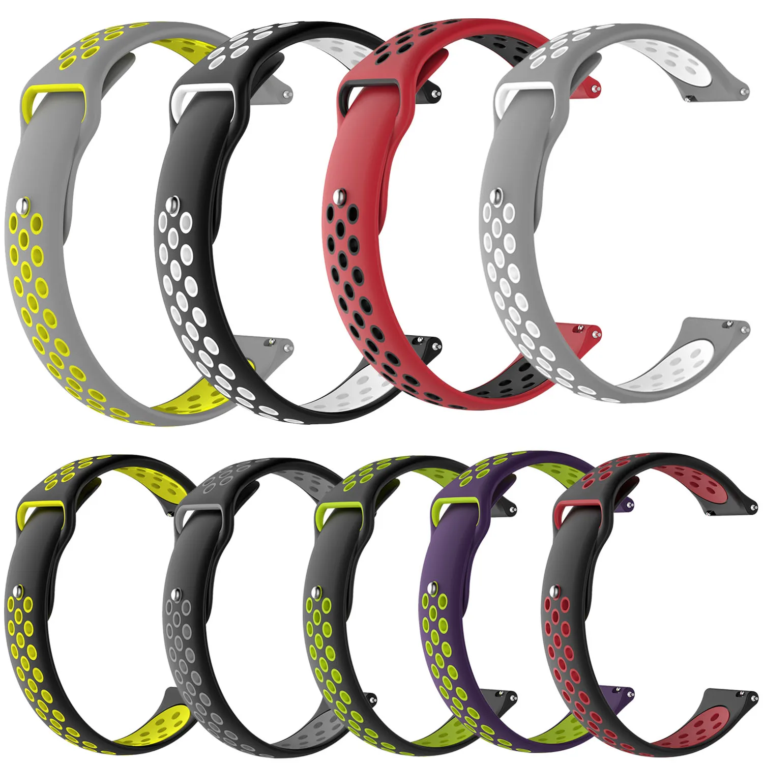 Резиновый силиконовый ремешок 20 мм 22 для Samsung Gear S3 S2 Sport Frontier Classic часов Xiaomi Huami Amazfit