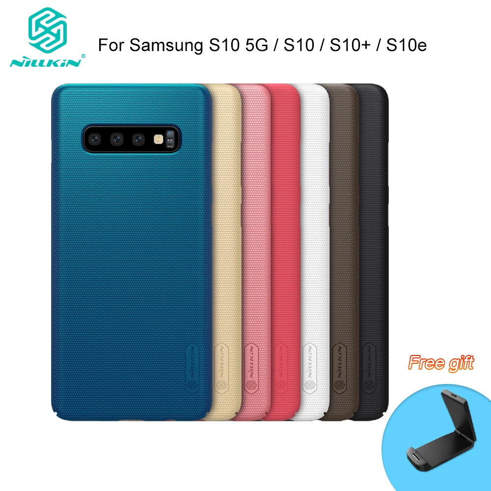 

Nillkin For Samsung Galaxy S10 5G Plus S10e Case Hard Frosted PC Protective Shield Back Cover With Gift Phone Holder For S20+