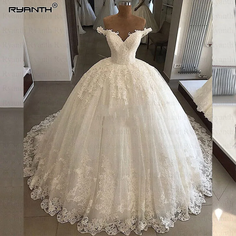 Роскошные свадебные платья Robe De Mariee 2019 бальное платье с открытыми плечами