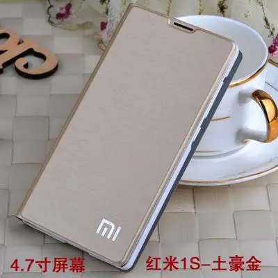 Новое поступление для Xiaomi Redmi Note/Redmi 1 s/mi3 чехол, роскошный тонкий стильный кожаный чехол-книжка для Xiaomi Redmi Note 1s mi3 чехол-сумка - Цвет: Gold for RM1S