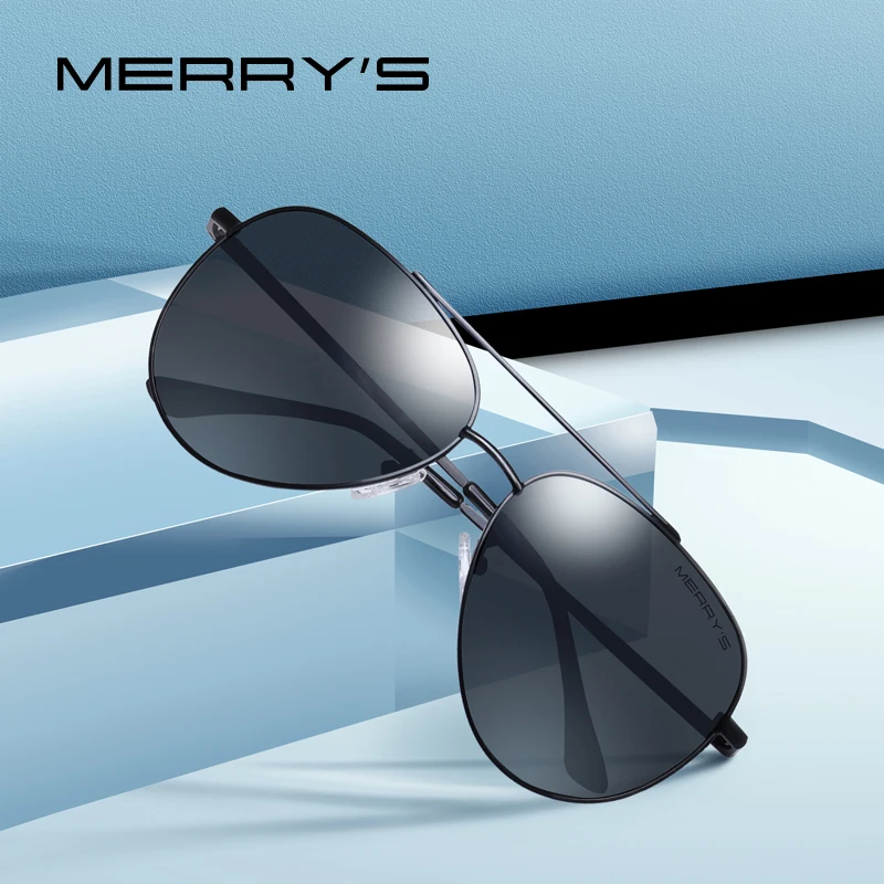 

MERRY'S DESIGN Men Fashion Pilot Sunglasses Aviation Frame HD Polarized Sun glasses For Men Driving UV400 Protection S'8138