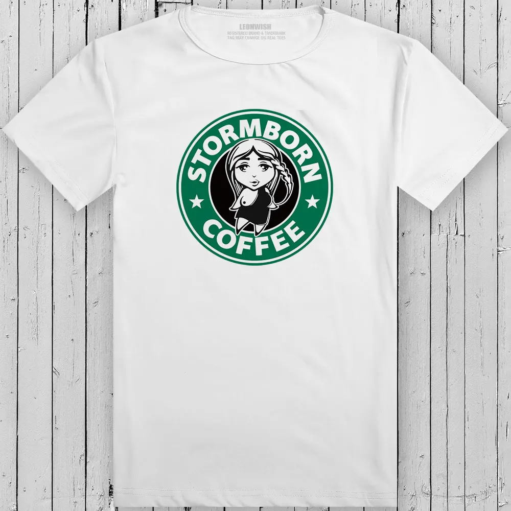 Футболка с героями мультфильма Игра престолов и надписью Stormborn coffee крутая модная