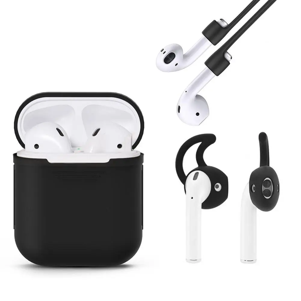 Acekool 3 в 1 для AirPods силиконовый чехол Защитный Apple Airpod 1x Ремешок ушные крючки