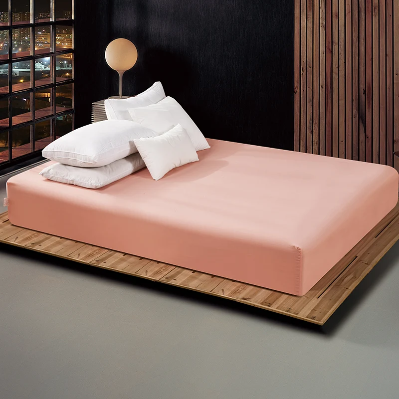 160x200cm Fitted Sheet with an elastic band 17 solid colors Bed Sheets linen Bedspread polyester cotton Mattress Cover 21 | Дом и сад