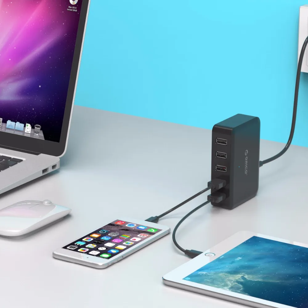 Универсальное умное зарядное устройство ORICO 5 портов USB EU US UK AU 8A 40 Вт для xiaomi iphone