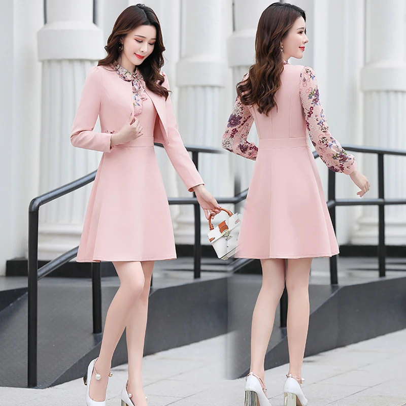 Весенне-осеннее платье для женщин vestido de festa воротник Питер Пэн Женский комплект 2