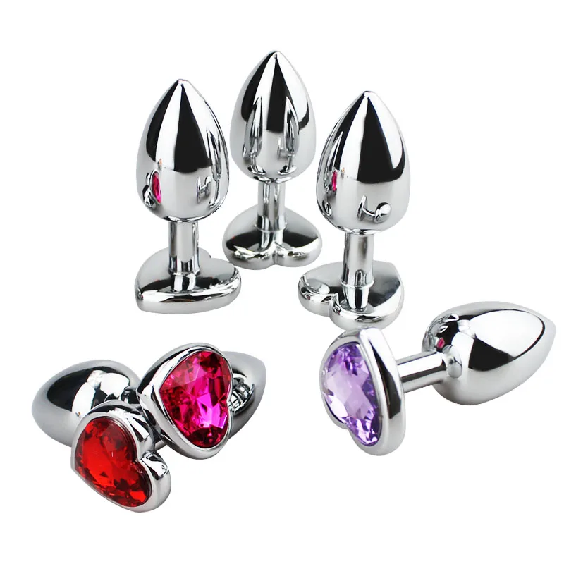 1pcs Big Size Stainless Steel Metal Anal Plug huge Dildo Sex Toys Products Butt Gay Adult Beads Heart shaped |