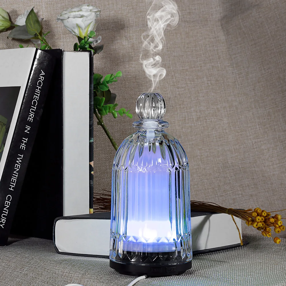 Аромадиффузор стеклянный со светодиодной подсветкой 120 мл|oil burner|aroma lamparoma lamps oil