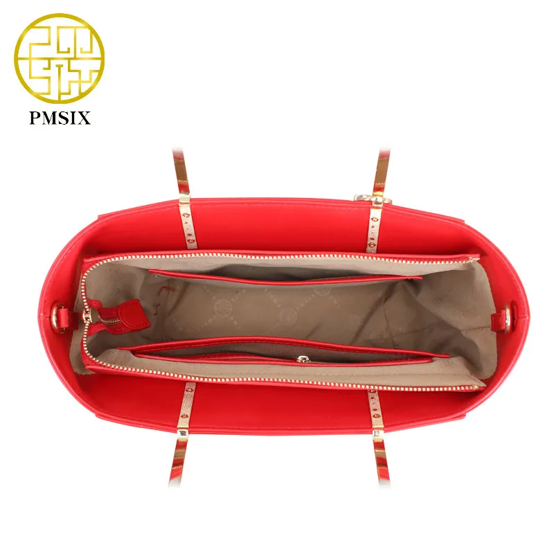 Pmsix Высококачественная кожаная женская сумка с тиснением Брендовая