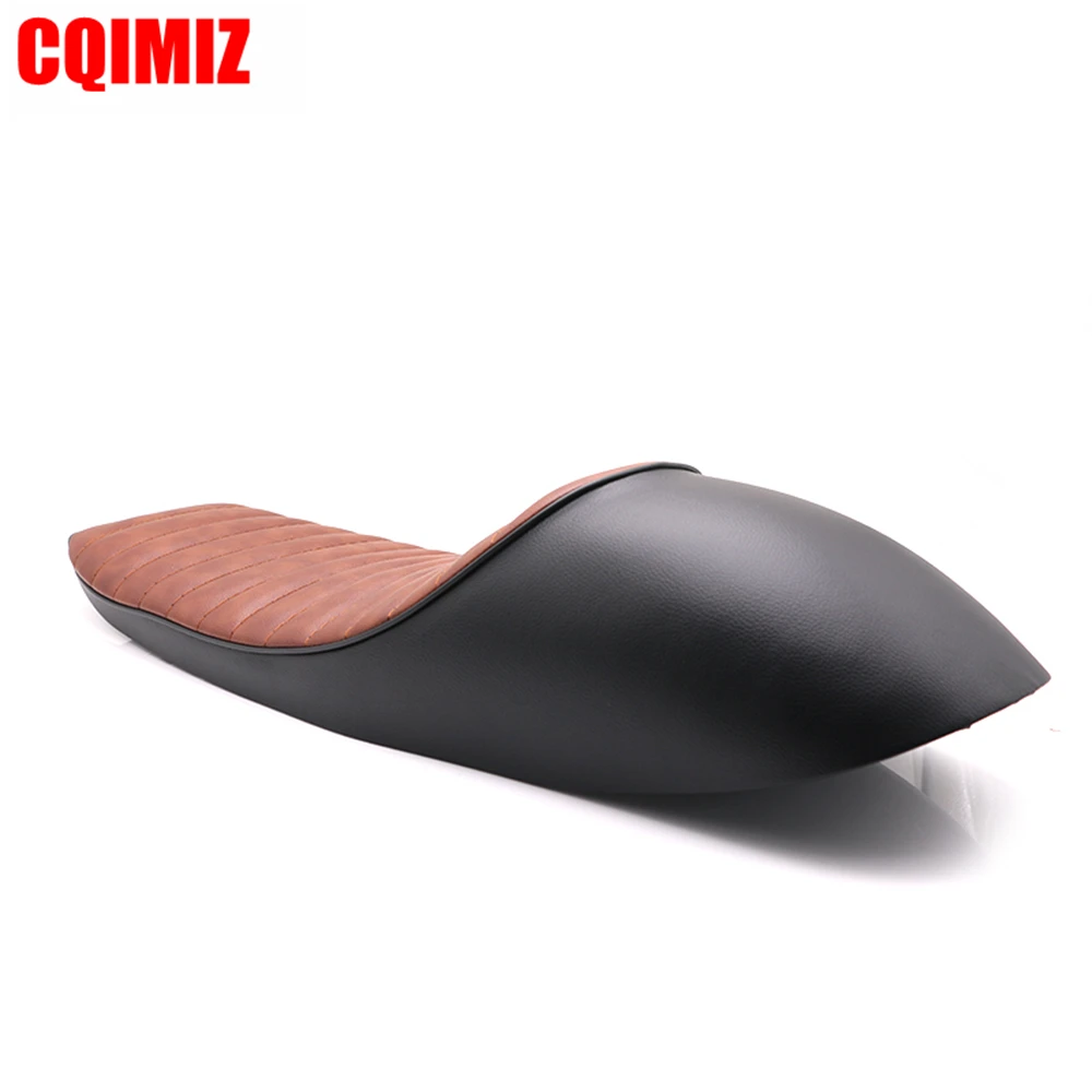 Коричневый и черный ABS + искусственная кожа мотоцикл горб кафе гонщик Винтаж