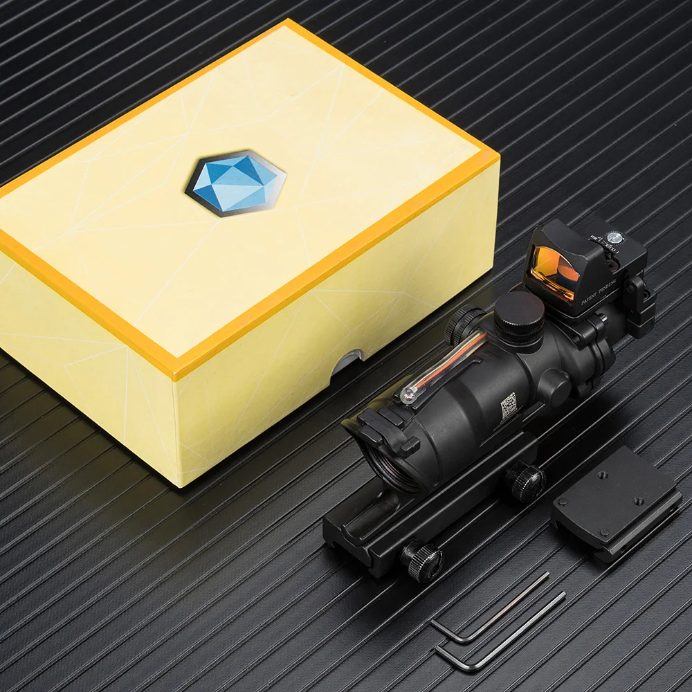 Acog 4x32 оптический прицел Cahevron сетка волокно зеленый подсвеченный красным с Rmr мини