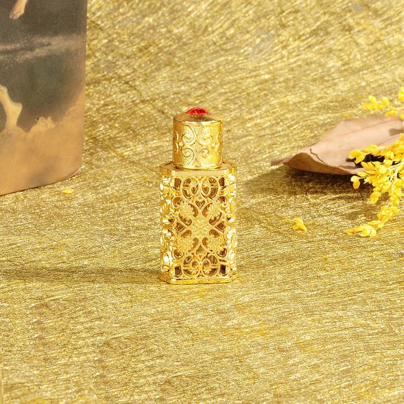 H& D 2 мл старинный металлический флакон для парфюма в арабском стиле, Эфирный контейнер, Бутылочки для масла из сплава, королевская стеклянная бутылка, свадебное украшение, подарок