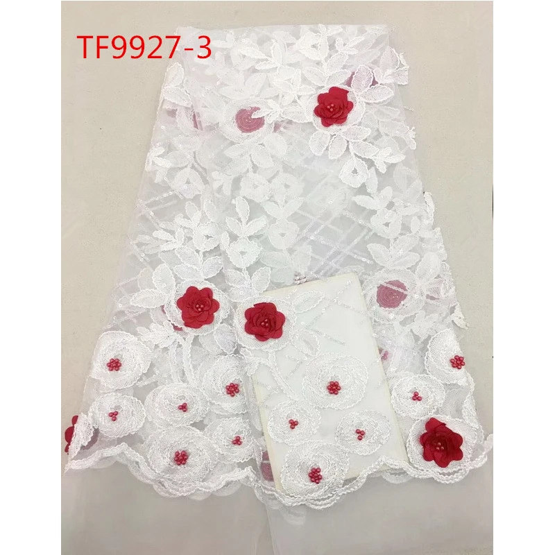 Тюль кружевная ткань вышивка бисером 3D Французский Аппликация тяжелого