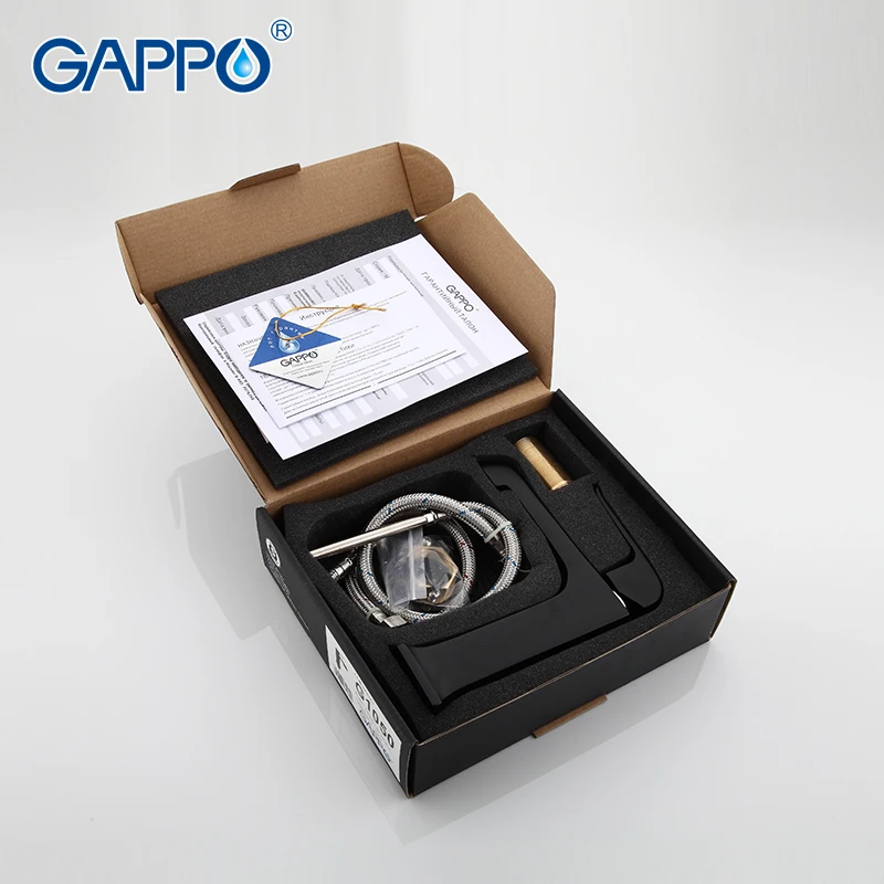 GAPPO черный смеситель для ванной комнаты установленный на палубе латунный