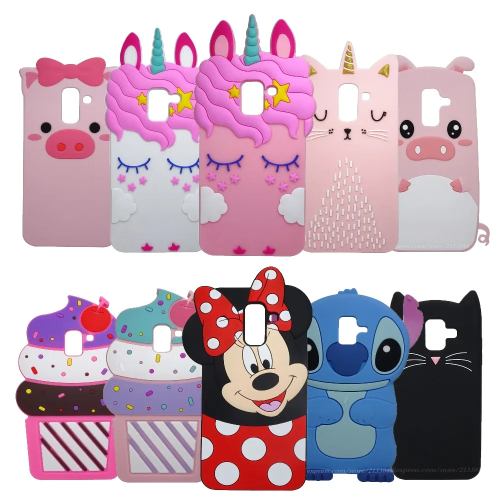 Case for Samsung Galaxy A6 Plus 2018 case SM-A605G A605G Coque 6 inch 3D Cartoon Smiling Minnie |