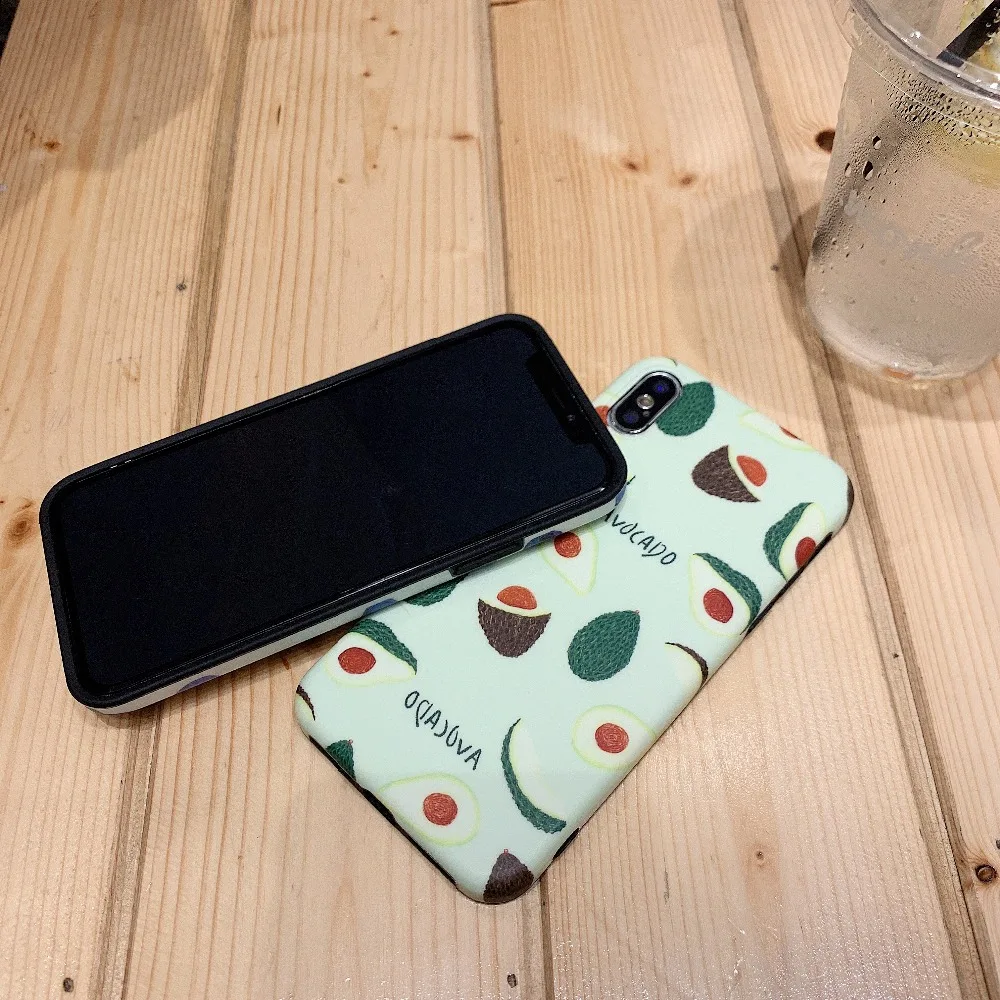 For iPhone 6s Case Art Cranberry Avocado Peach Silicone Phone 6 Cases Cute Plus 7 8Plus Xr Fashion IMD Coque |