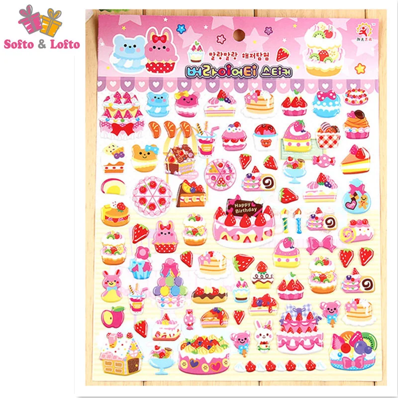 Бесплатная доставка один большой лист 3D наклейки из пены с мультяшным рисунком