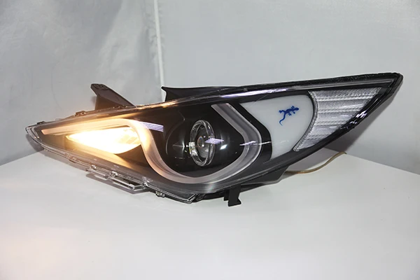 For Sonata I45 LED Strip Head Lamp For HYUNDAI 2009 2010 2011 2012 2013 Year Double Color With Daytime Running Lights