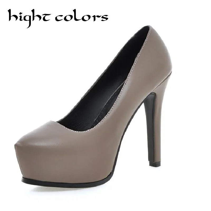Женские пикантные туфли лодочки на платформе и высоком каблуке 12 см новая модная