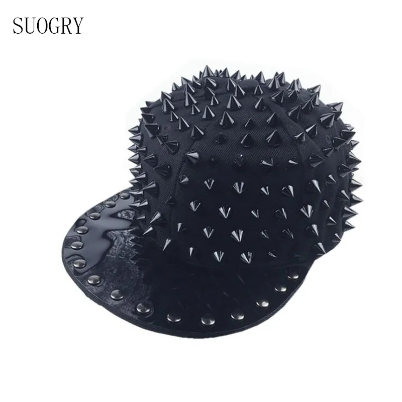 Унисекс панк шляпа с рисунком ежа личность Джаз Snapback шип шипованные заклепки Шипованные бейсбольная кепка для хип-хоп Рок танцев