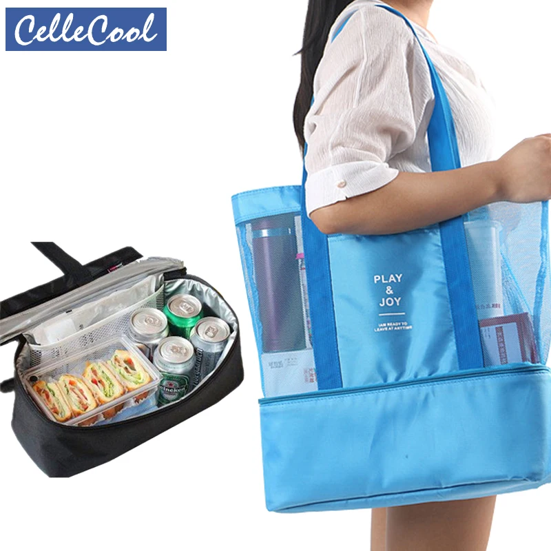 CelleCool Портативный Еда пива Cooler Пикник Термосумка многофункциональные руки Детские Пеленки сумки бутылки Контейнер для пищевых продуктов мешок льда