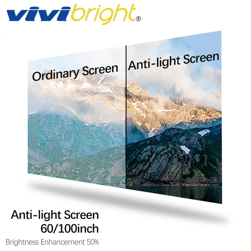 VIVIBRIGHT 60/100 дюймов Анти световой экран 16:9 улучшения яркости для светодиодный