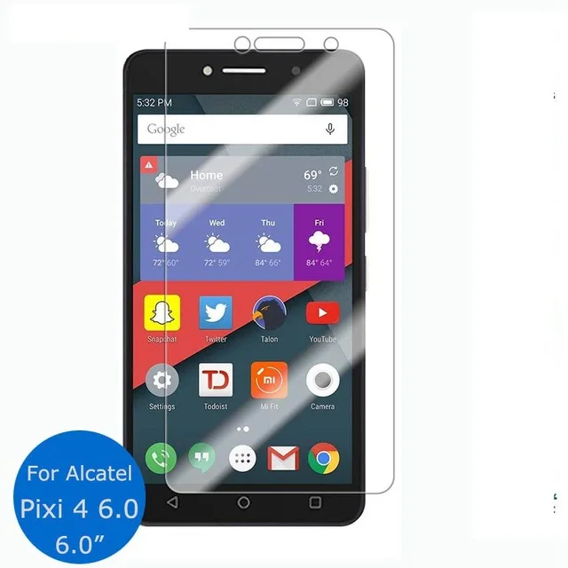 Закаленное защитное стекло для Alcatel One Touch Pixi 4 6 (6 0 дюйма) 26 мм 2.5D Защитная пленка 0| |