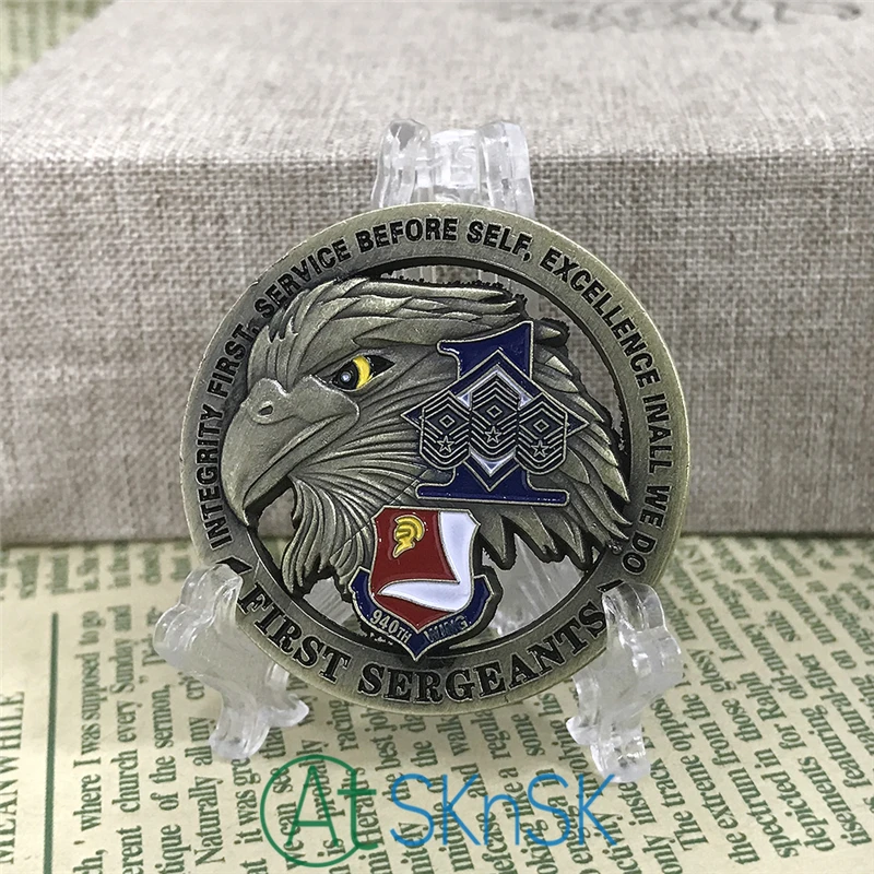 1-10 шт./лот новогодние подарки бронзовая монета ВВС США 940-ое крыло первые sergeants