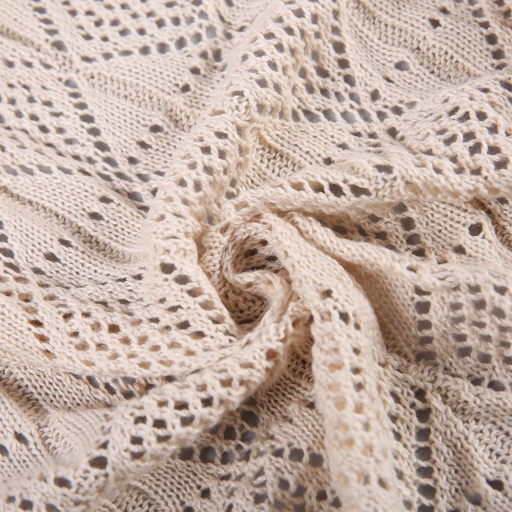 Американский Женская одежда Тонкий вязаный кардиган без подкладки полые