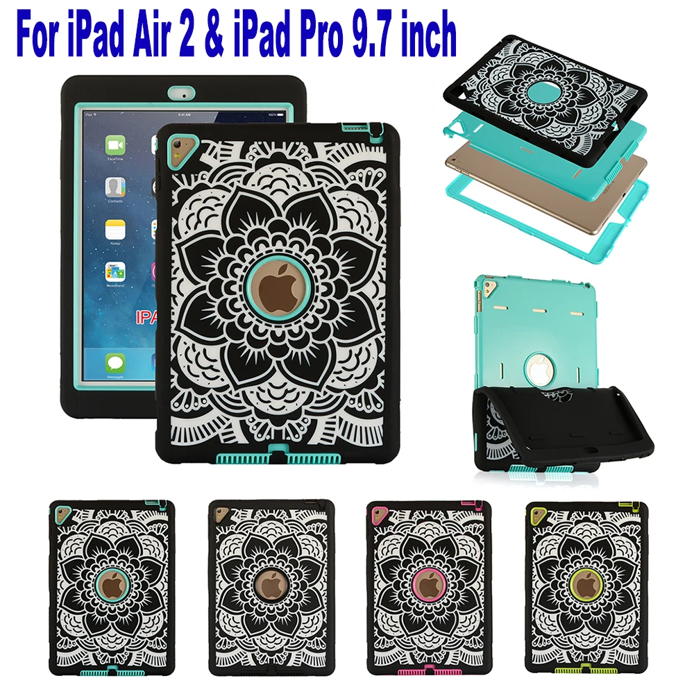 Чехлы с полной защитой для iPad воздуха 2 & Pro 9 7 дюймов Чехол ударопрочный