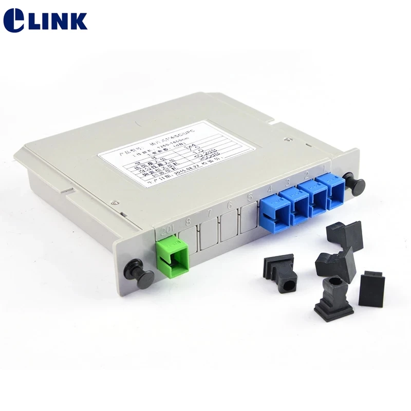 

10pcs 1x4 LGX box fiber Splitter GEPON FTTH SM SC/UPC SC/APC optical PLC coupler 1*4 Cassette Telecom level GPON splitter ELINK