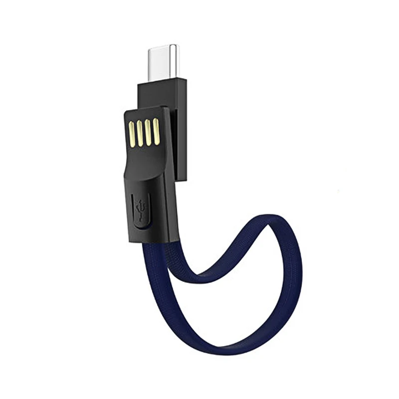 NOHON портативный брелок USB кабель для iPhone 8 pin Micro type C USB кабель для быстрой зарядки для huawei sony htc кабели для мобильных телефонов - Цвет: Blue For Type C