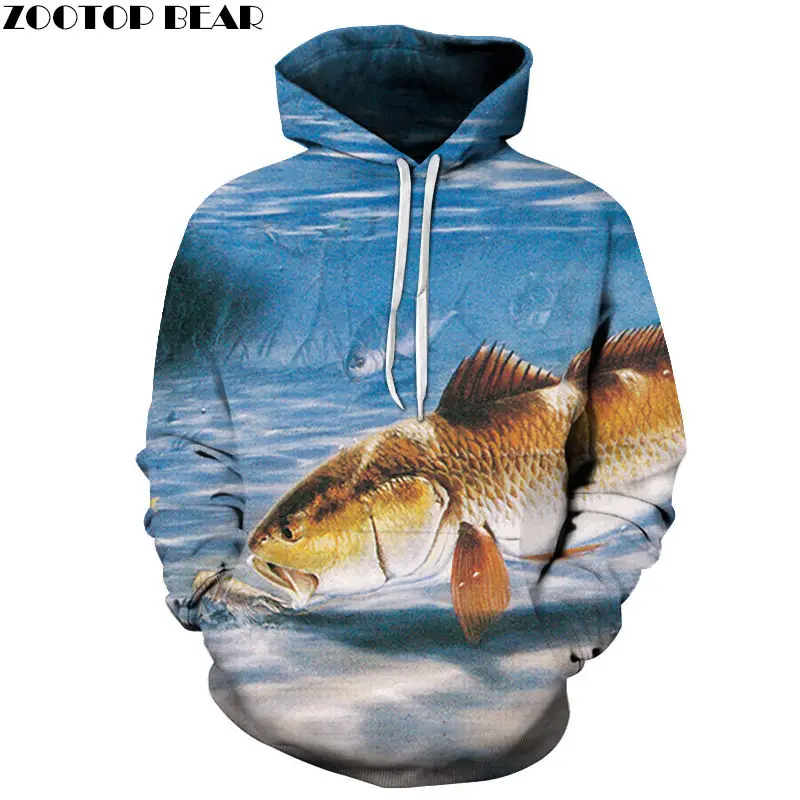Мужские и женские толстовки с 3D принтом в виде золотой рыбы спортивный костюм