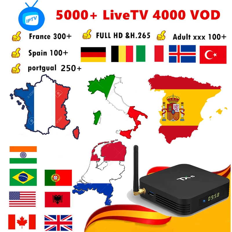 TX6 французский IP ТВ Италия Испания Бразилия Португалия Польша голландский