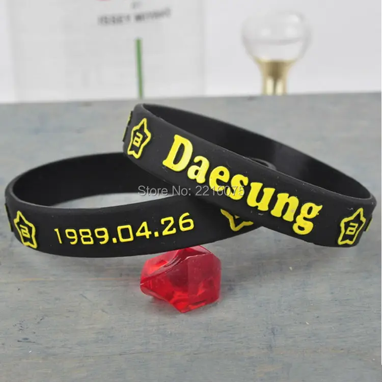 300 шт. 3D тиснением K POP теории Большого взрыва известная Daesung браслет силиконовые