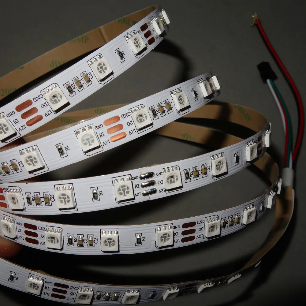 5m DC12V SK6812-RGB 300LEDs (20pixes/m) led digital strip;non-waterproof;IP33;WHITE PCB