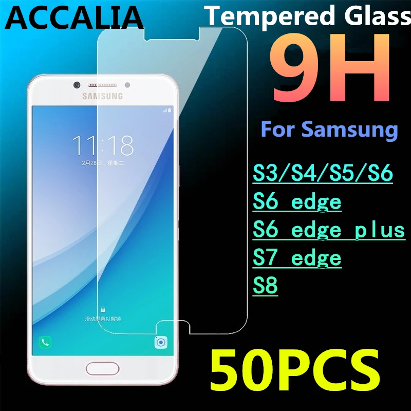 50 шт Горячая продажа Закаленное стекло пленка для Samsung Galaxy S8 S5 S3 S4 S6 S6edge edge Puls S7edge S7
