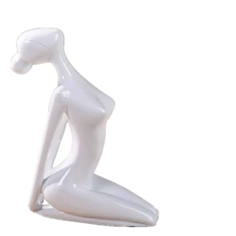 XinCheng White Yoga VILEAD 11 стильная девушка из смолы, фигурки для йоги, абстрактная черно-белая женская модель для йоги, современные миниатюры для офиса, винтажный домашний декор - Цвет: XinCheng White Yoga