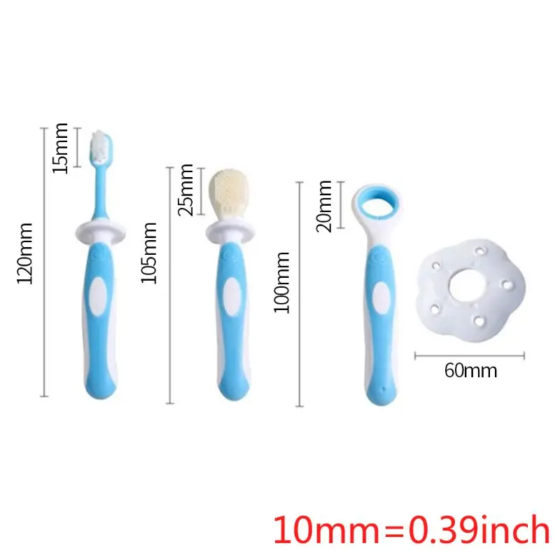 

Baby toothbrushes Set Tongue Training Safety Cover Design Soft Healthy Infant Brushing Teeth