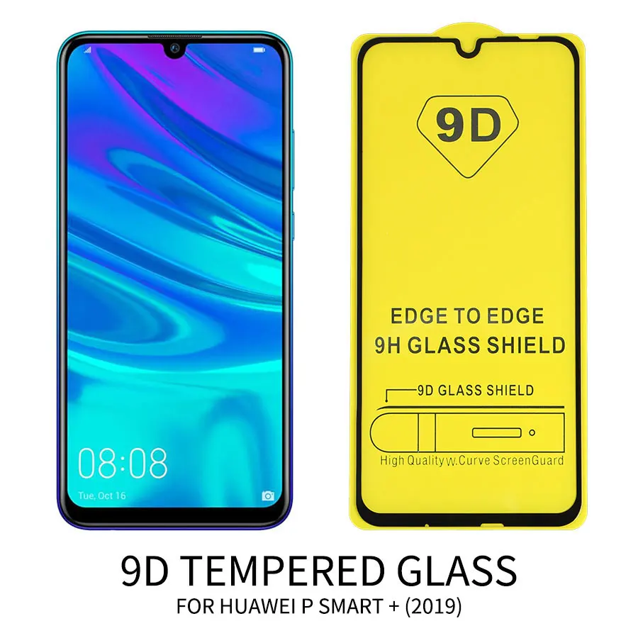 Jappinen 9D Full Glue Tempered Glass on The for Huawei P Smart Plus 2019 Cover Screen Protector Protective Film | Мобильные телефоны